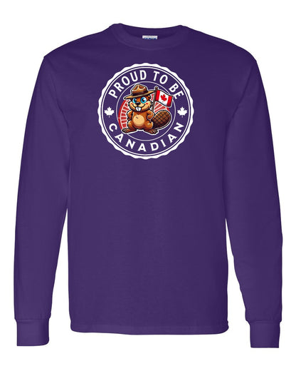 Proud to be Canadian Beaver Full Long Sleeve - Gildan Canada (sewn Internationally)