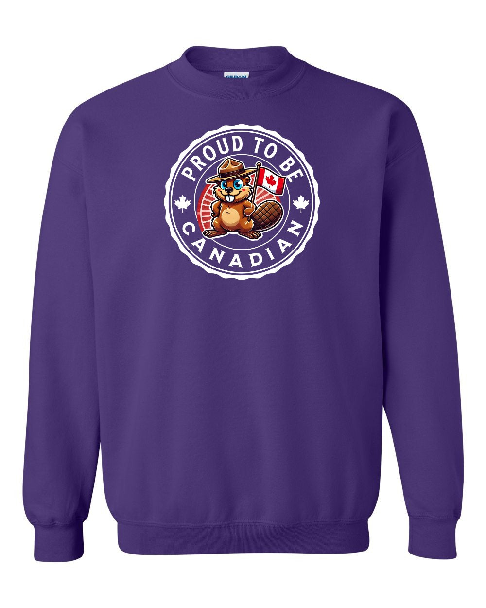 Proud to be Canadian Beaver Full Crewneck - Gildan Canada (sewn Internationally)