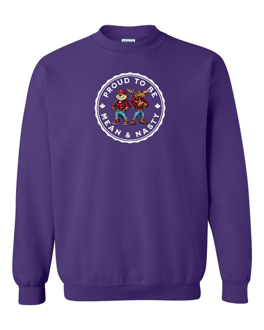 Proud Mean & Nasty Beaver and Moose Full Crewneck - Gildan Canada (sewn Internationally)