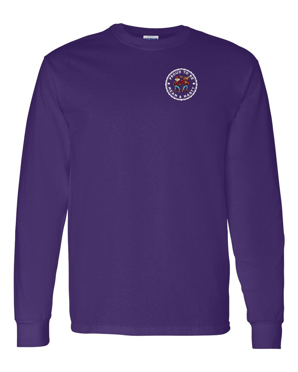 Proud Mean & Nasty Beaver and Moose Left Chest Long Sleeve - Gildan Canada (sewn Internationally)