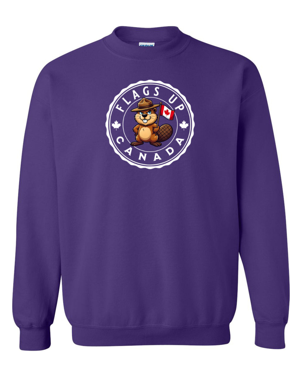 Flags Up Male Beaver   Crewneck - Unisex