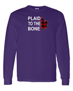 Plaid to the Bone Stacked Leaf Left Chest Long Sleeve - Unisex