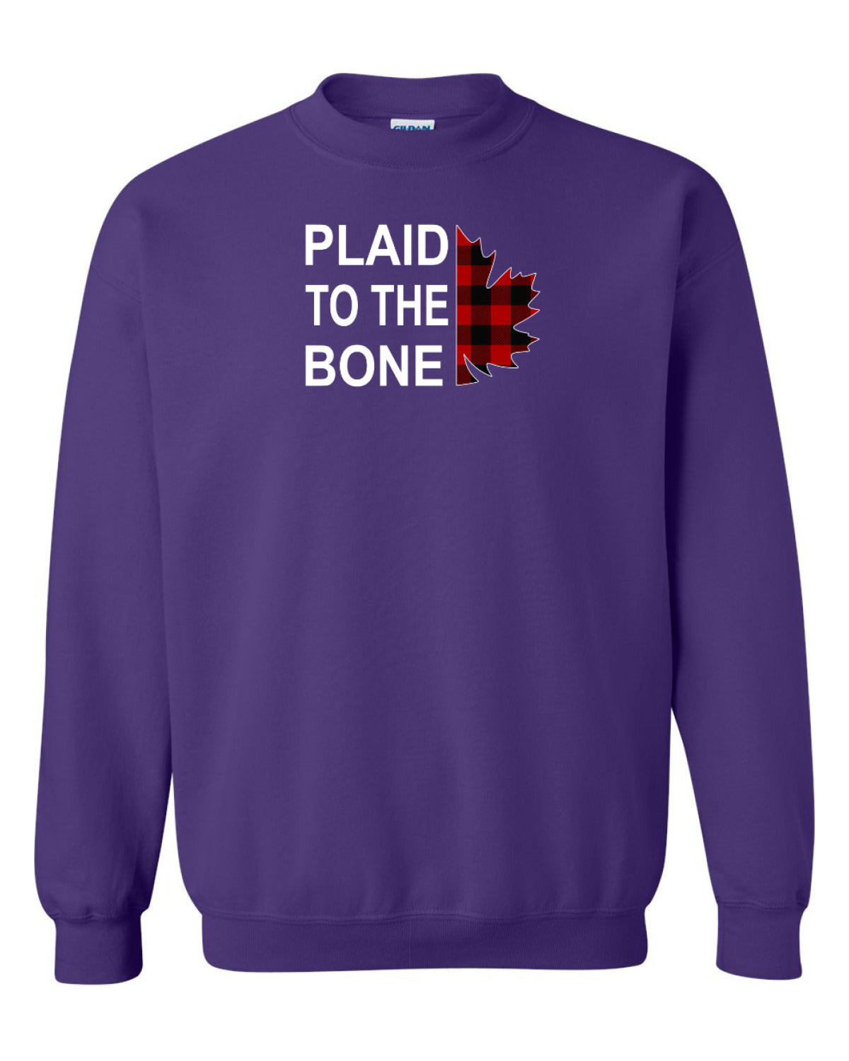 Plaid to the Bone Stacked Leaf Full Crewneck - Unisex