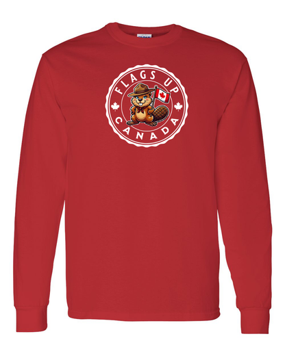 Flags Up Canada Female Beaver Full Long Sleeve Tee - Gildan Canada (sewn Internationally )