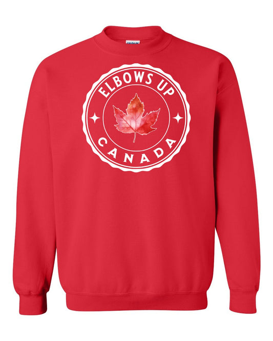 Elbows up Leaf Full Crewneck - Gildan Canada (sewn Internationally)
