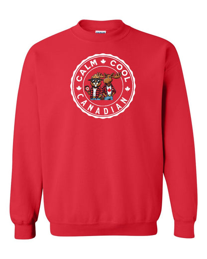Calm Cool Moose and Beaver Full Crewneck - Gildan Canada (sewn Internationally)