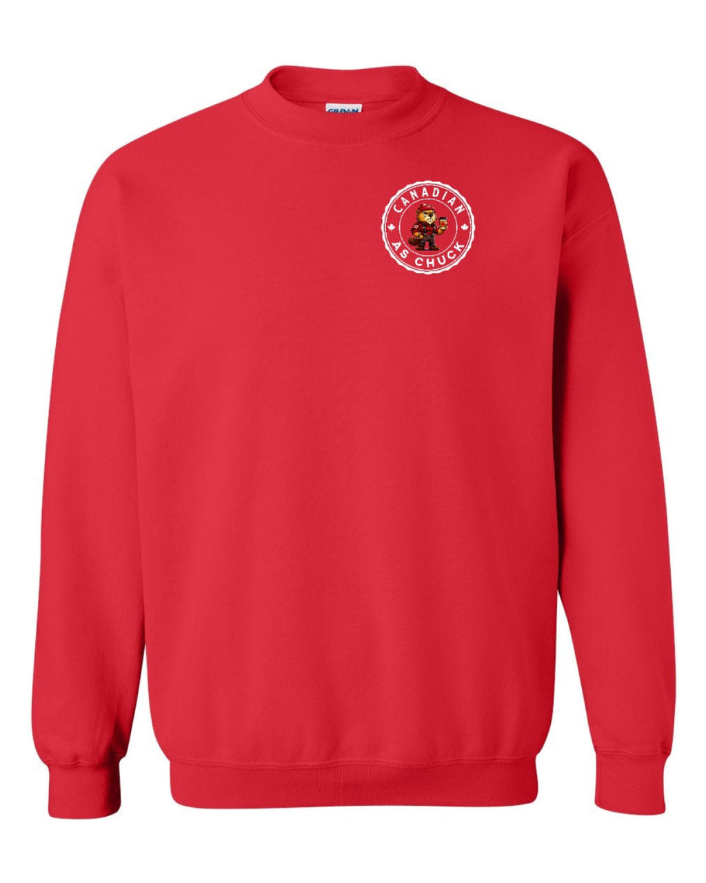 Canadian as Chuck Male Beaver Left Chest Crewneck - Unisex