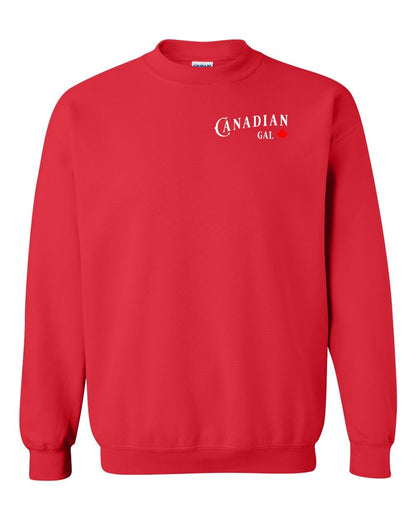 Canadian Gal Left Chest and Back Crewneck - Gildan Canada (sewn Internationally)