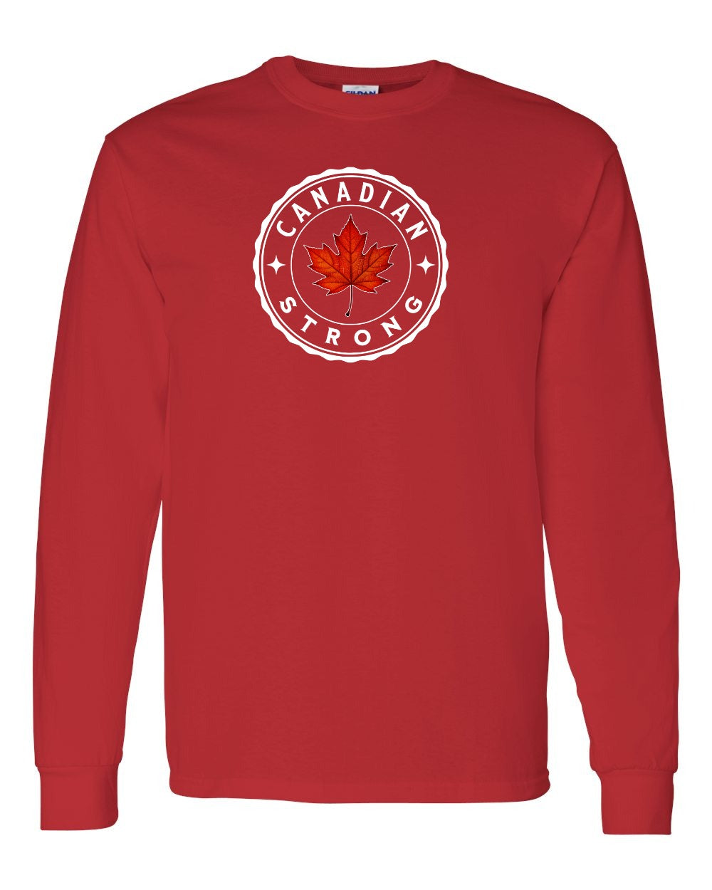 Canadian Strong Leaf Left Chest and Back Long Sleeve - Gildan Canada (sewn Internationally)