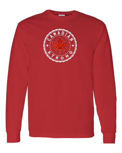 Canadian Strong Leaf Left Chest and Back Long Sleeve - Gildan Canada (sewn Internationally)