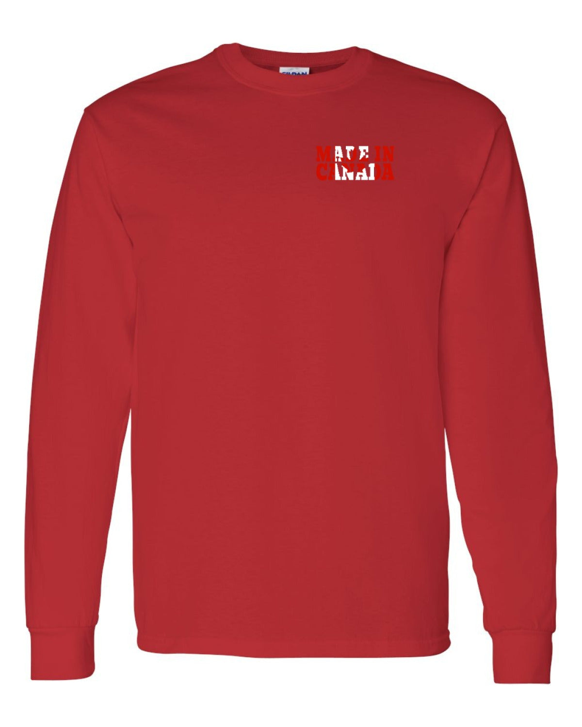 Made in Canada Flag Background Left Chest Long Sleeve - Unisex