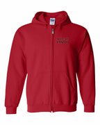 Made in Canada Plaid Background Left Chest and Back Zip Hoodie - Unisex