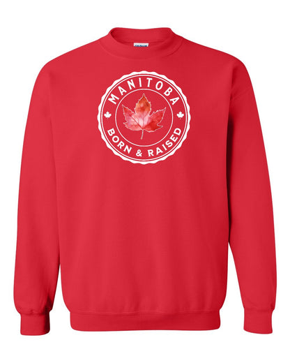 Born and Raised Manitoba Full Crewneck - Gildan Canada (sewn Internationally)
