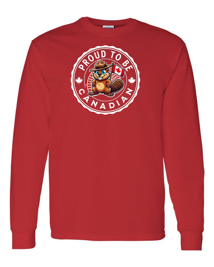 Proud to be Canadian Beaver Full Long Sleeve - Gildan Canada (sewn Internationally)