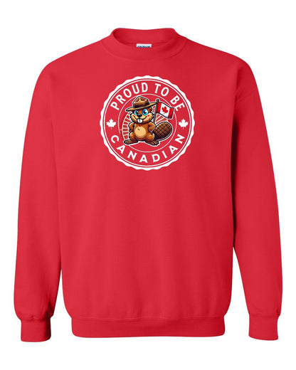 Proud to be Canadian Beaver Full Crewneck - Gildan Canada (sewn Internationally)
