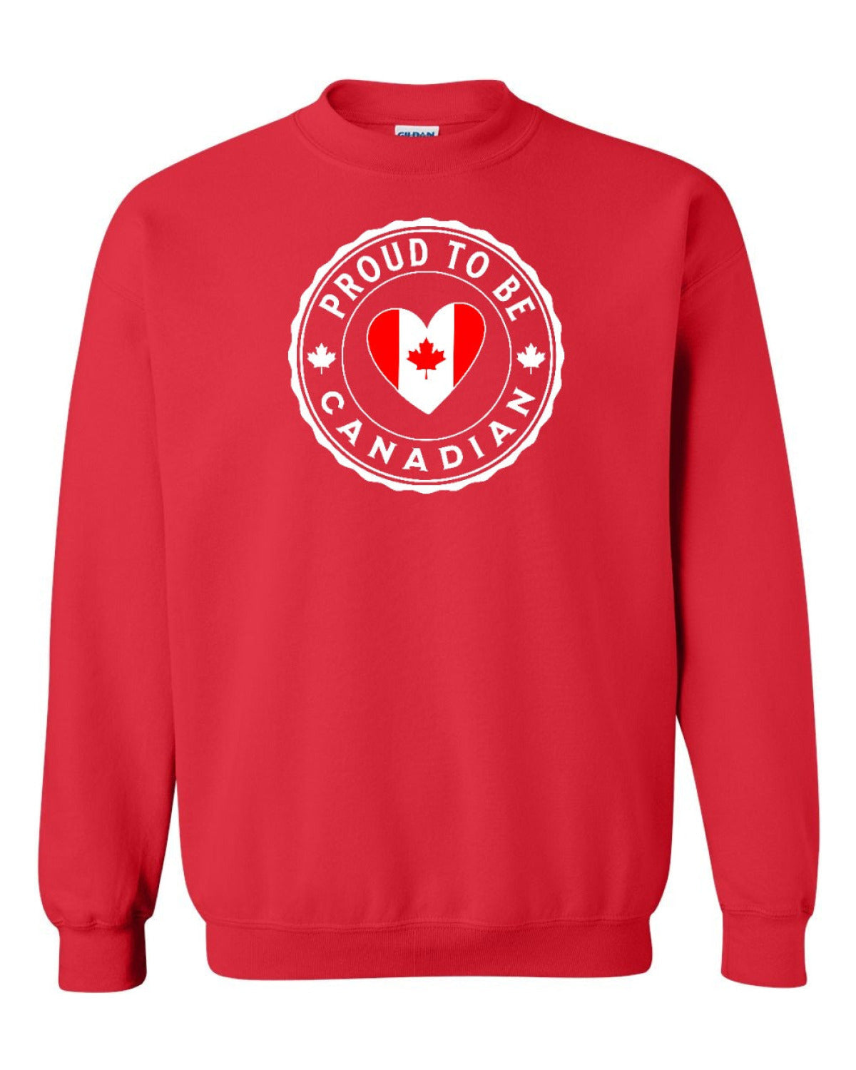Proud to be Canadian Heart Flag Full Crewneck - Unisex
