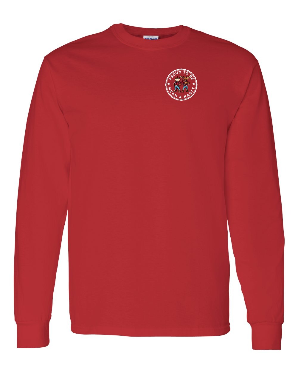 Proud Mean & Nasty Beaver and Moose Left Chest Long Sleeve - Gildan Canada (sewn Internationally)