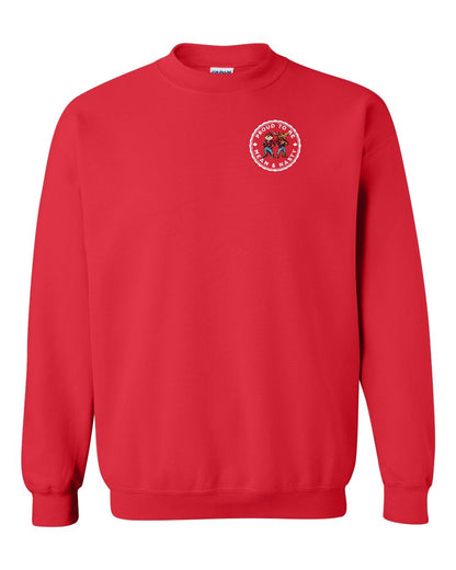 Proud Mean & Nasty Beaver and Moose Left Chest and Back Crewneck - Gildan Canada (sewn Internationally)