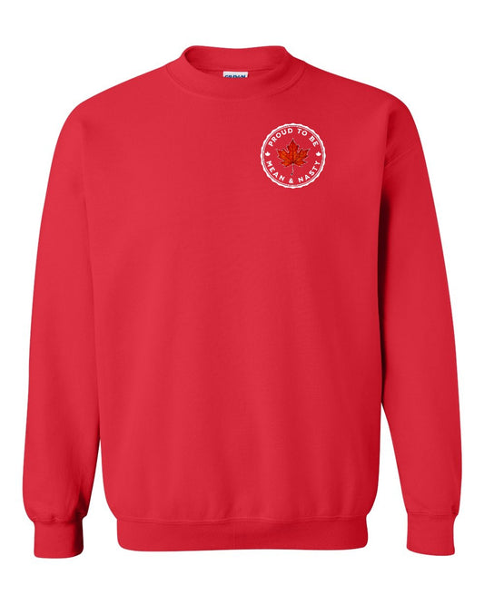 Proud Mean & Nasty Leaf Left Chest Crewneck - Gildan Canada (sewn Internationally)