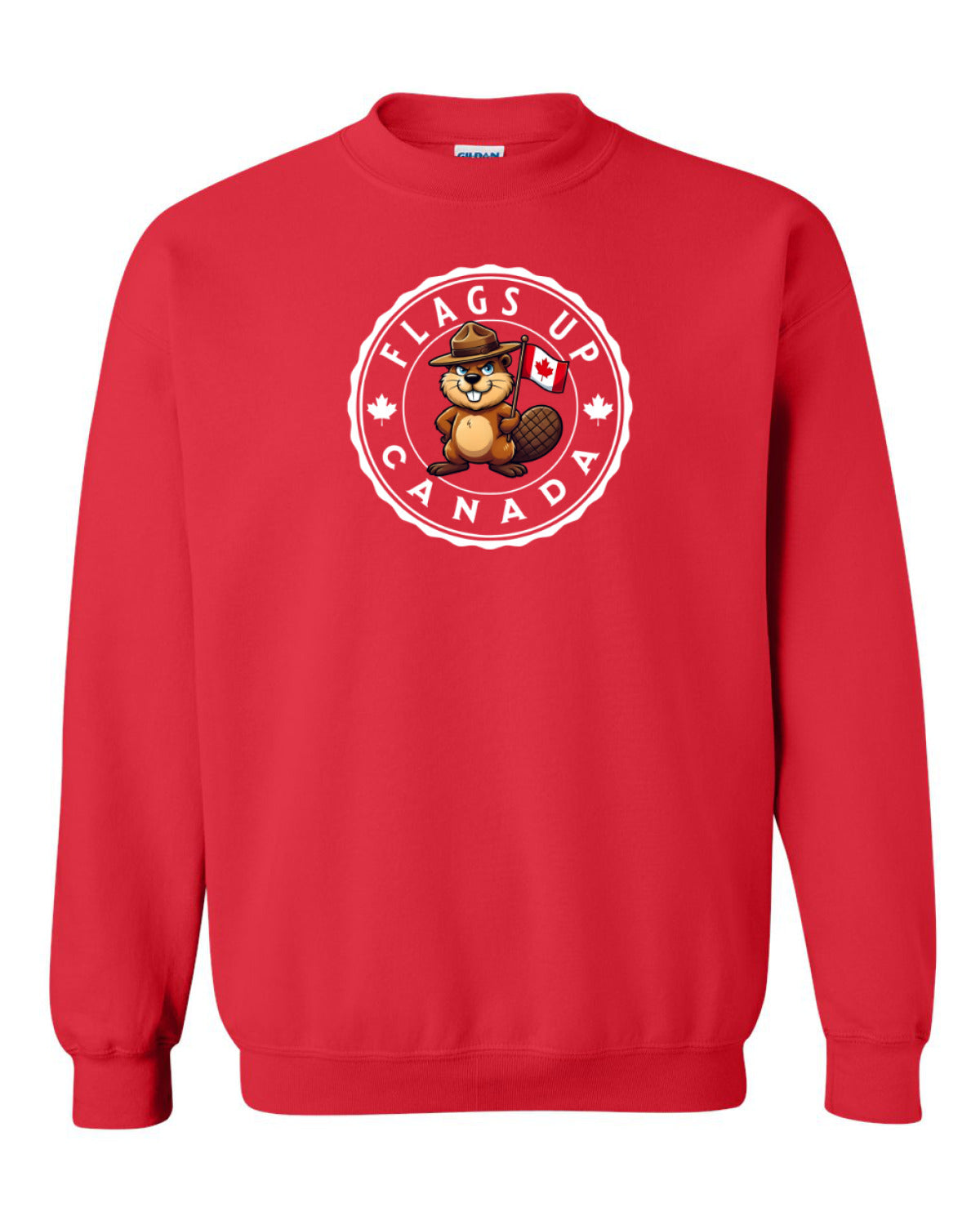 Flags Up Male Beaver   Crewneck - Unisex