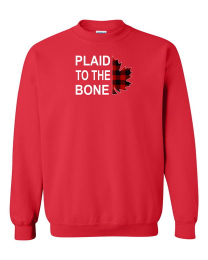 Plaid to the Bone Stacked Leaf Full Crewneck