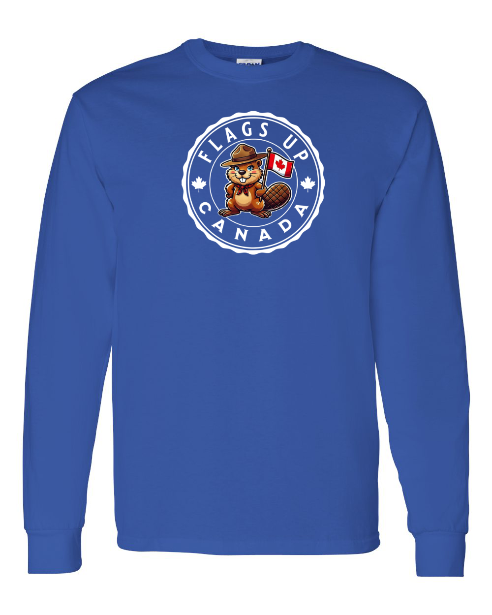 Flags Up Canada Female Beaver Full Long Sleeve Tee - Gildan Canada (sewn Internationally )