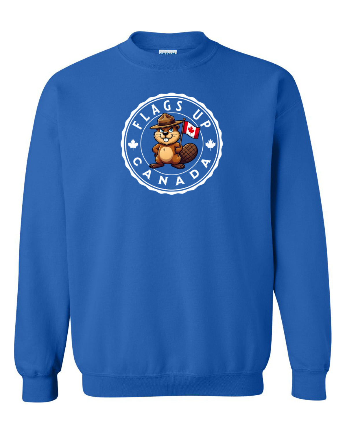 Flags Up Male Beaver   Crewneck - Unisex
