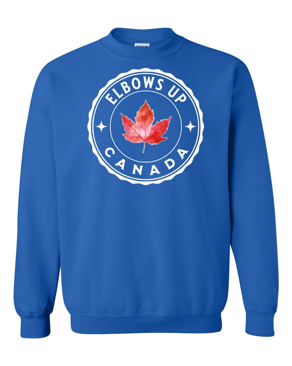 Elbows up Leaf Full Crewneck - Gildan Canada (sewn Internationally)