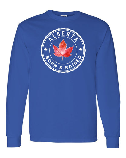 Born And Raised Alberta Full Long Sleeve - Gildan Canada (sewn Internationally)