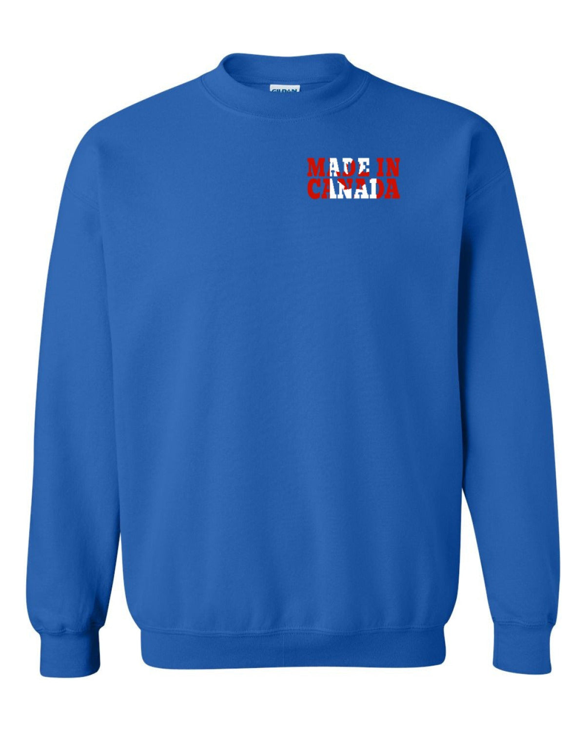 Made in Canada Flag Background Left Chest Crewneck - Unisex