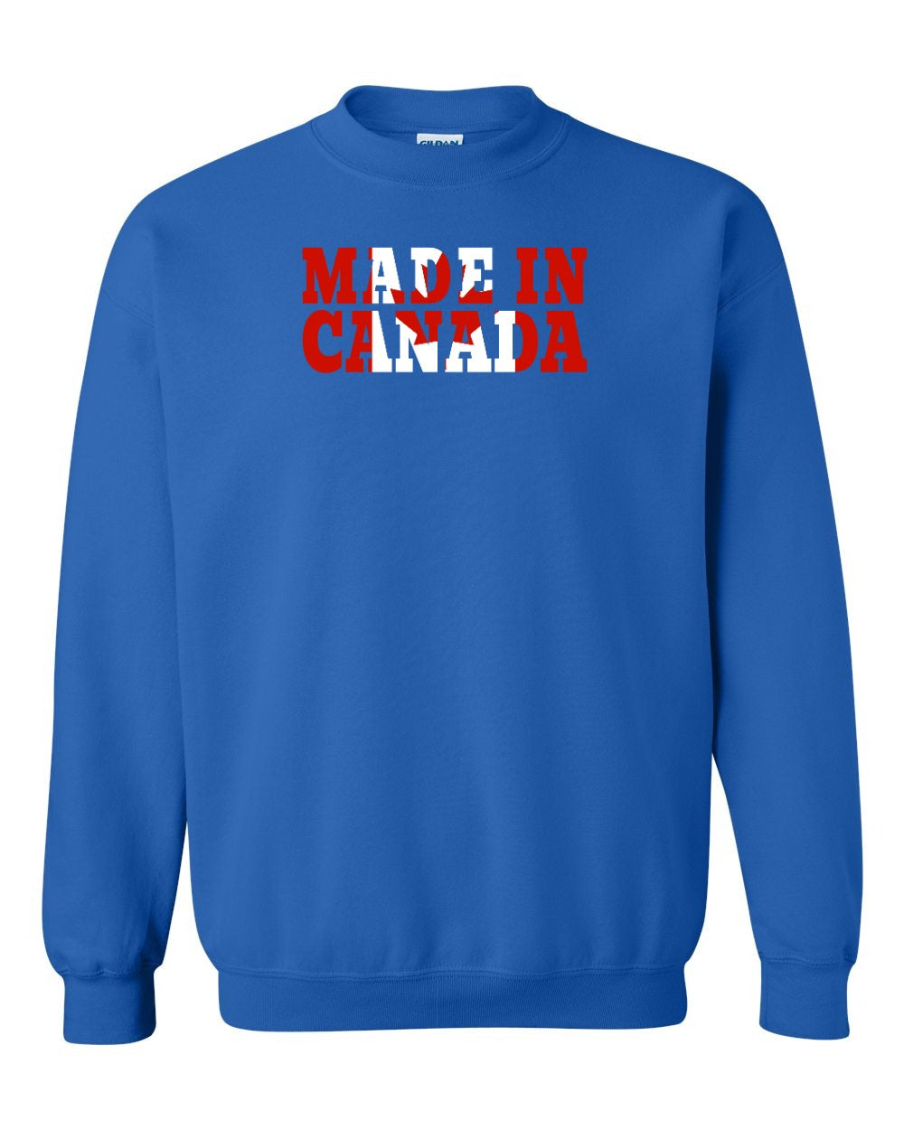 Made in Canada Flag Background Full Crewneck - Gildan Canada (sewn Internationally)