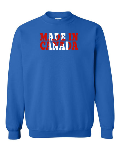 Made in Canada Flag Background Full Crewneck - Gildan Canada (sewn Internationally)