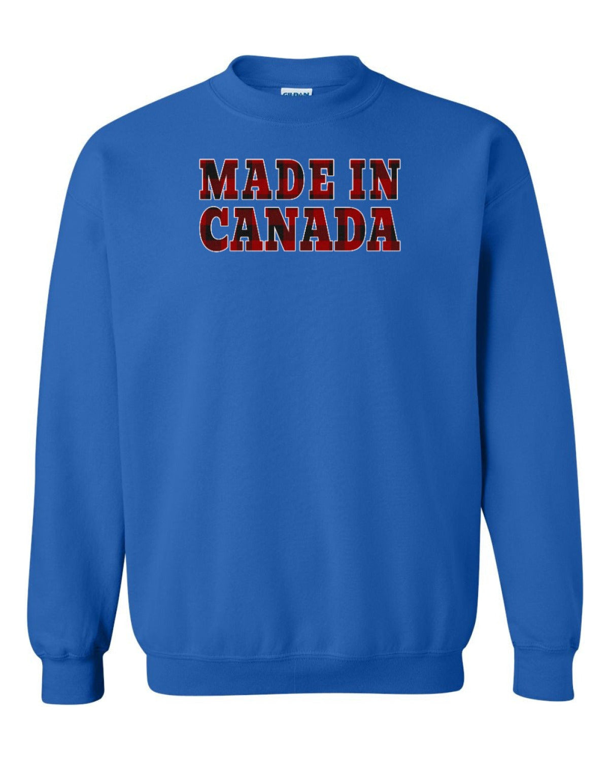 Made in Canada Plaid Background Full Crewneck - Unisex