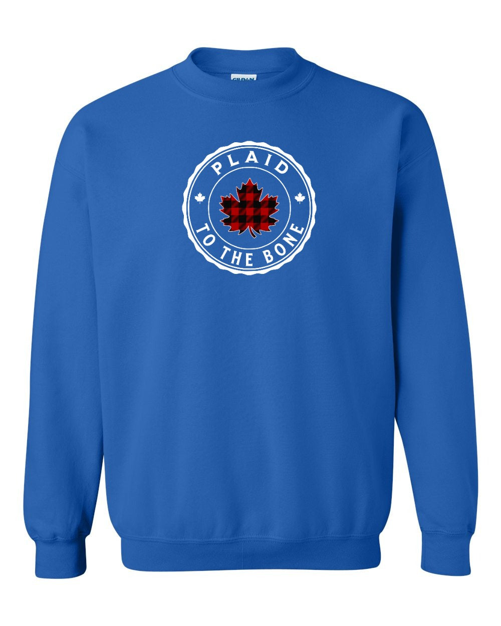Plaid to the Bone Circle Leaf Full Crewneck - Gildan Canada (sewn Internationally)