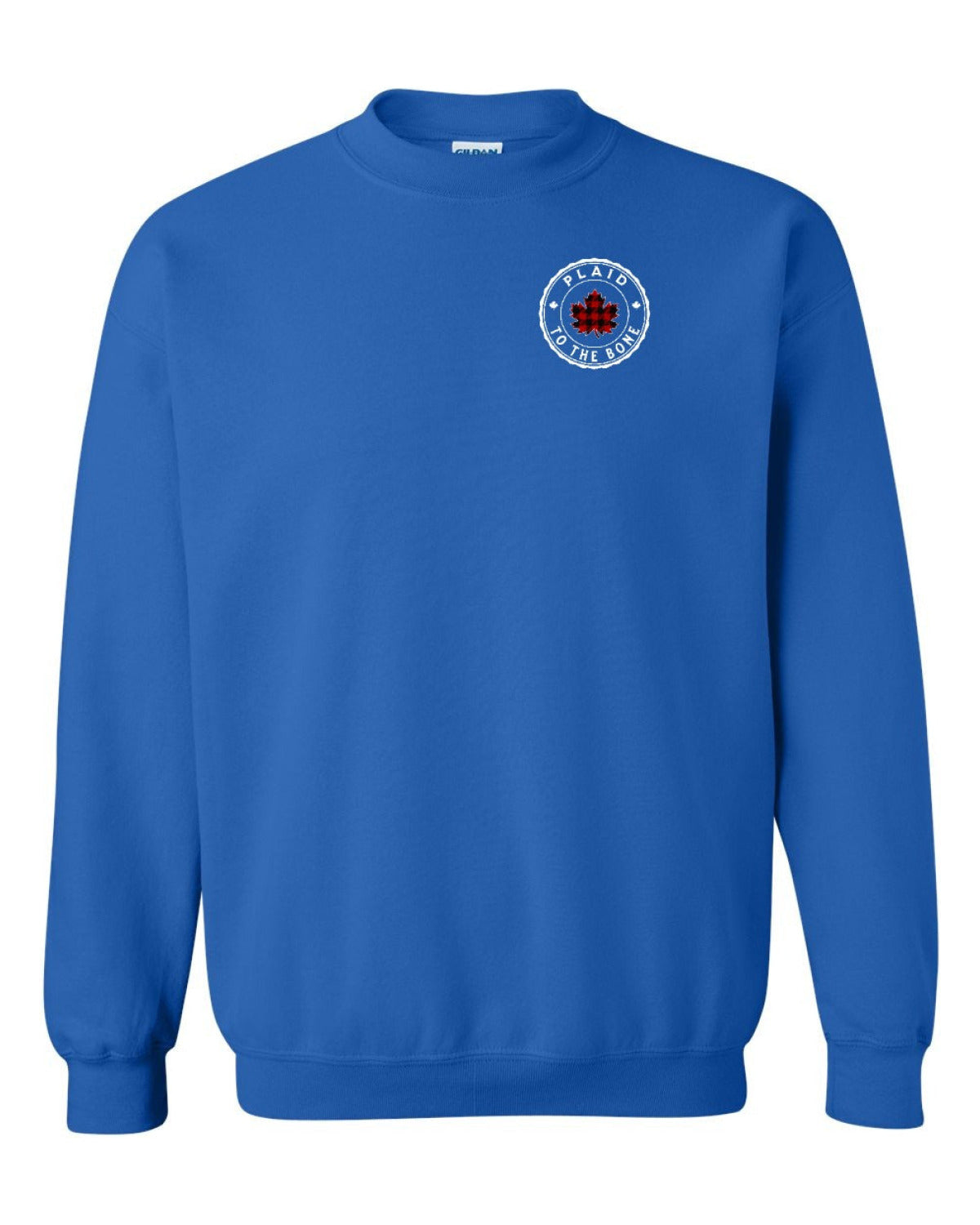 Plaid to the Bone Circle Leaf Left Chest Crewneck - Unisex
