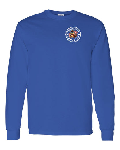 Proud to be Canadian Beaver Left Chest Long Sleeve - Gildan Canada (sewn Internationally)