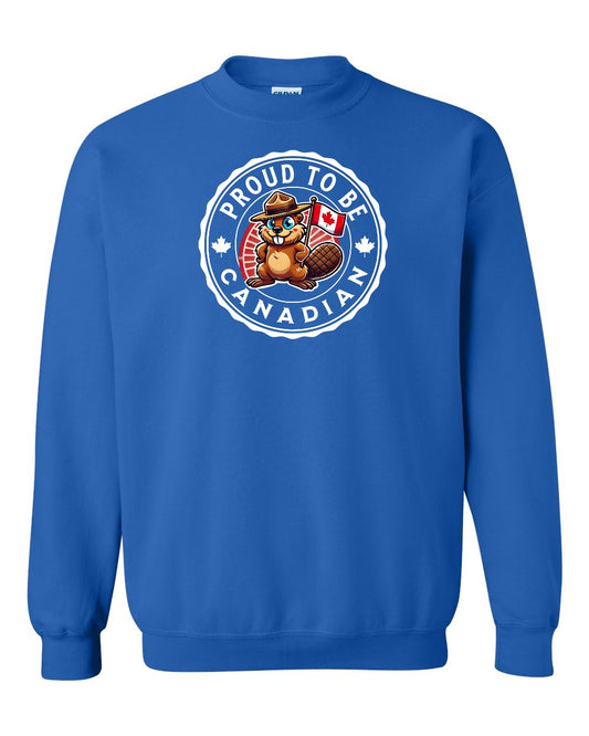 Proud to be Canadian Beaver Full Crewneck - Gildan Canada (sewn Internationally)