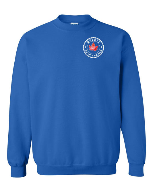 Born and Raised Quebec Left Chest Crewneck - Gildan Canada (sewn Internationally)