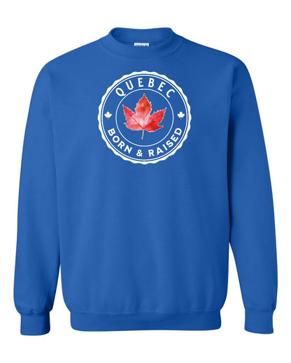 Born and Raised Quebec Full Crewneck - Gildan Canada (sewn Internationally)