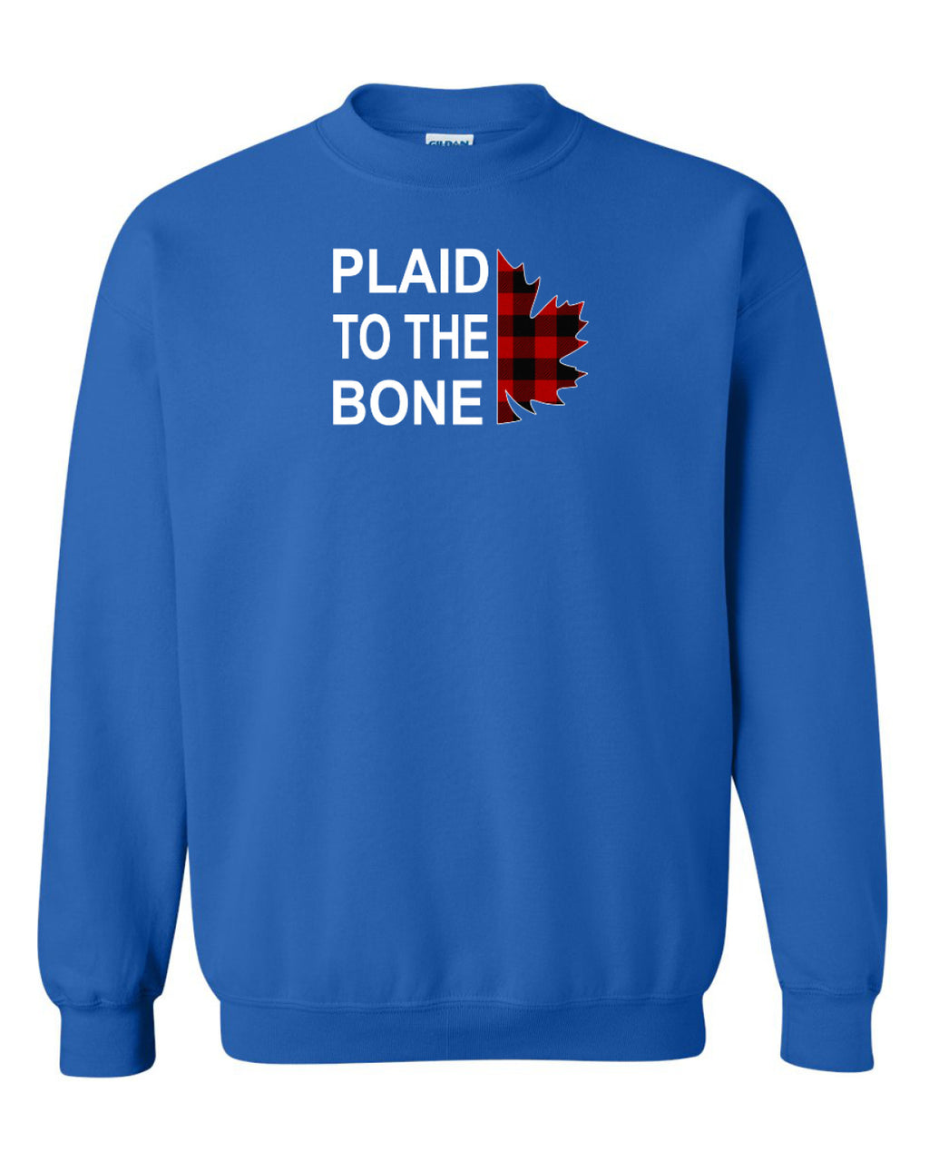 Plaid to the Bone Stacked Leaf Full Crewneck - Unisex