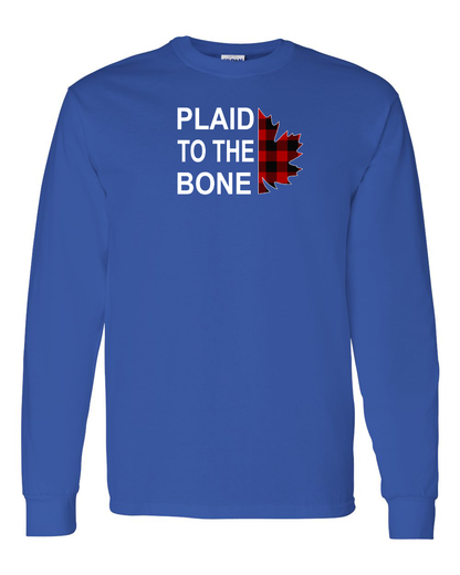 Plaid to the Bone Stacked Leaf Left Chest Long Sleeve
