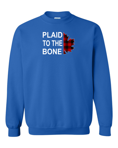 Plaid to the Bone Stacked Leaf Full Crewneck