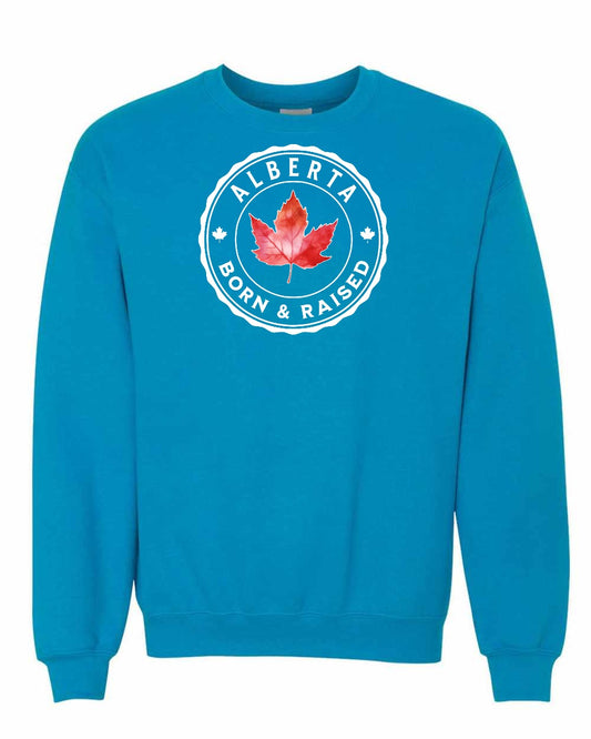 Born And Raised Alberta Full Crewneck - Gildan Canada (sewn Internationally)