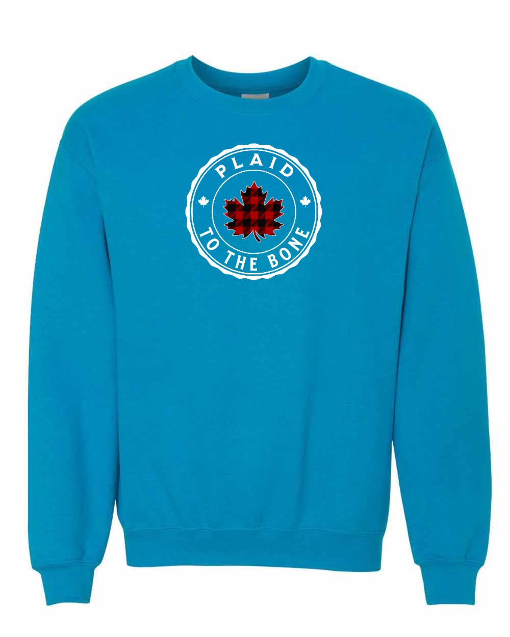 Plaid to the Bone Circle Leaf Full Crewneck - Gildan Canada (sewn Internationally)