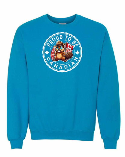 Proud to be Canadian Beaver Full Crewneck - Gildan Canada (sewn Internationally)