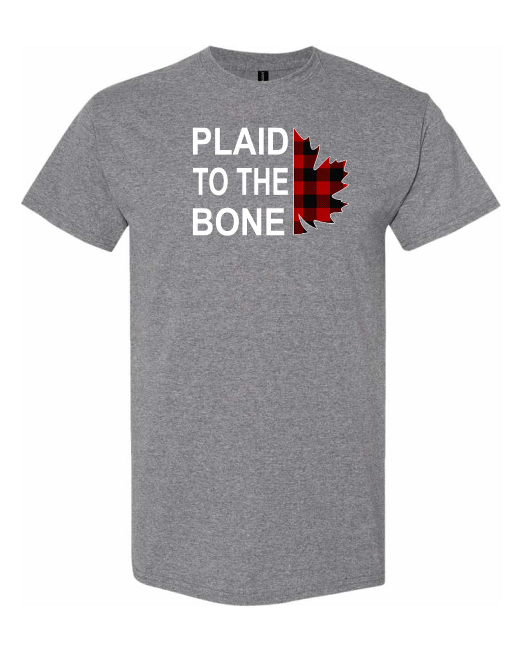 Plaid to the Bone Stacked Leaf  Men"s Tee