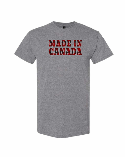 Made in Canada Plaid Background Full Men's Tee