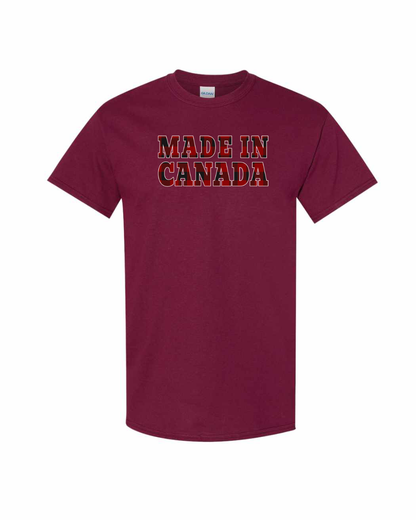 Made in Canada Plaid Background Full Men's Tee