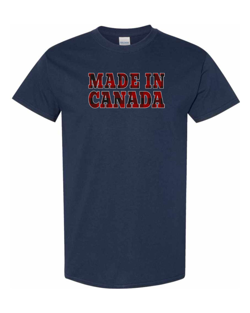 Made in Canada Plaid Background  Men's Tee