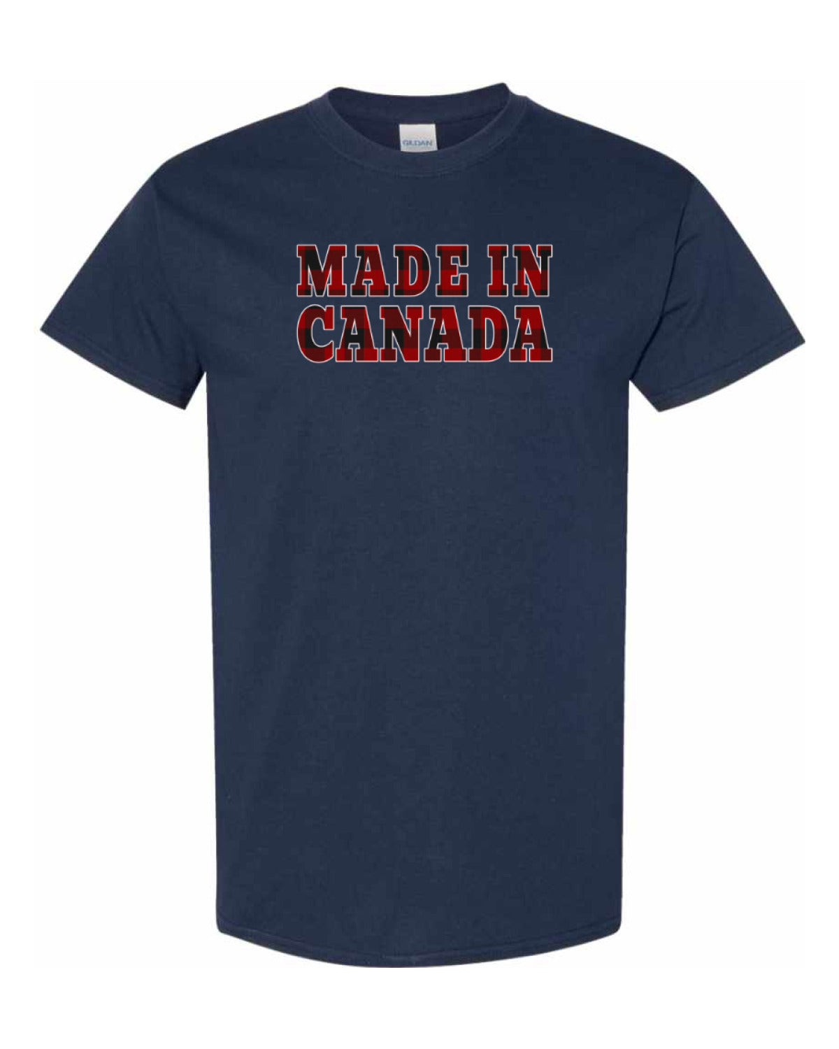 Made in Canada Plaid Background  Men's Tee